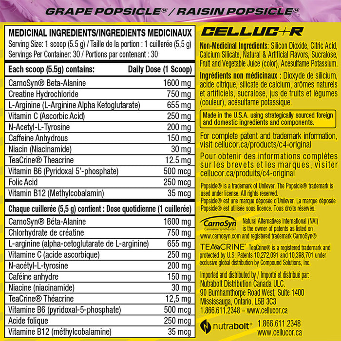 Cellucor C4 Original 165g-195g (30 Servings)