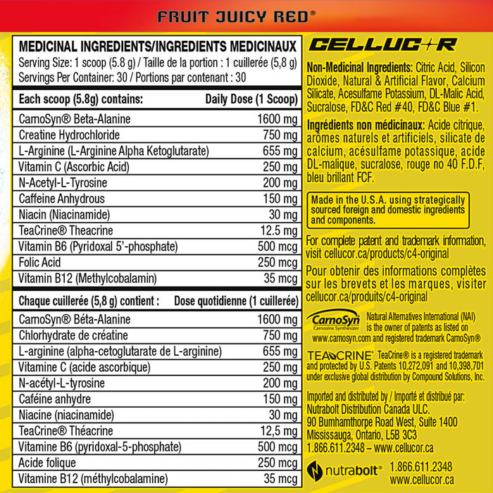 Cellucor C4 Original 165g-195g (30 Servings)