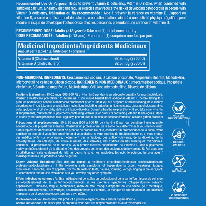 Confident Vitamin D -2500 iu (500ct)