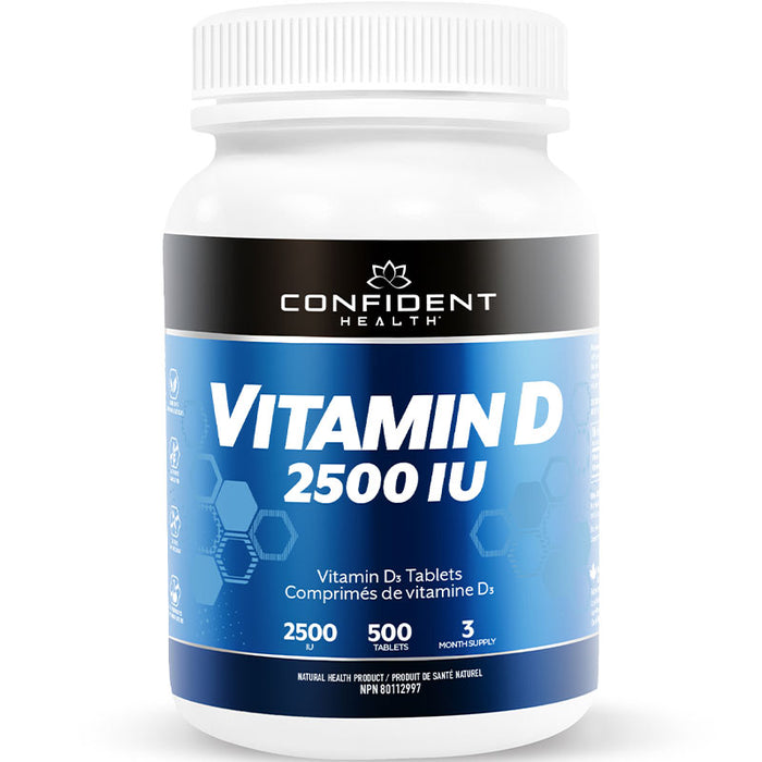 Confident Vitamin D -2500 iu (500ct)