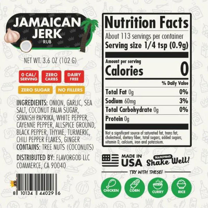 FlavorGod Jamaican Jerk Rub 102g