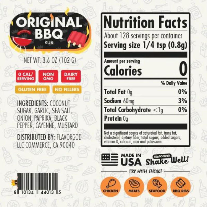 FlavorGod Original BBQ Rub 102g