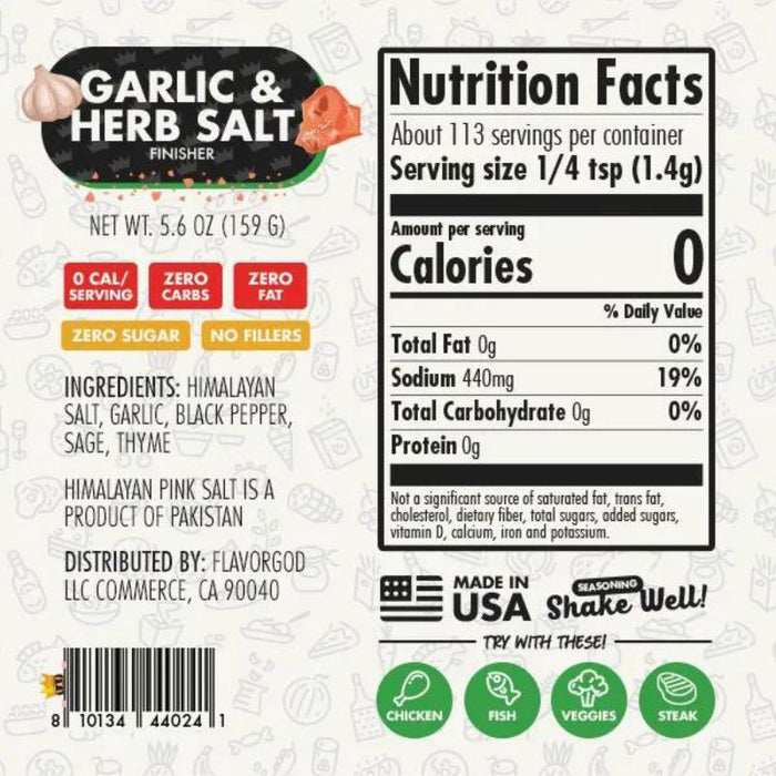 FlavorGod Garlic & Herb Salt Finisher 159g