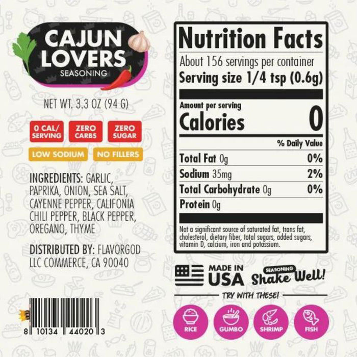 FlavorGod Cajun Lovers Seasoning 94g