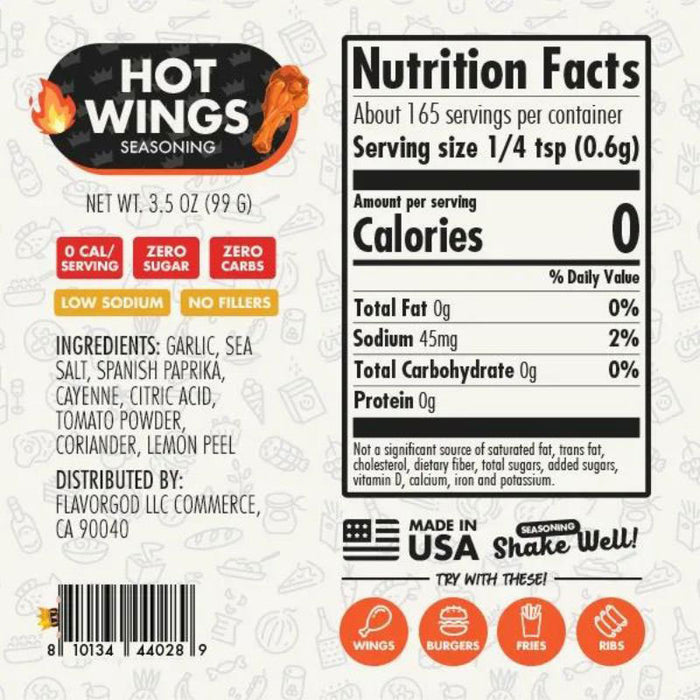 FlavorGod Hot Wings Seasoning 99g
