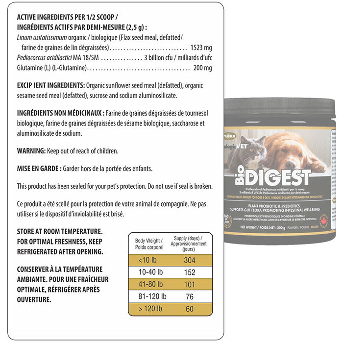 Flora BiologicVET® BioDIGEST® Plant Probiotic & Prebiotics 200g