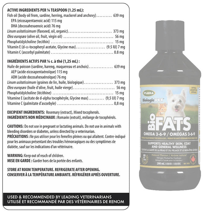Flora BiologicVET® BioFATS® Omega 3-6-9 200ml