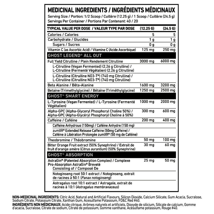 Ghost Legend All Out (20/40 Servings)