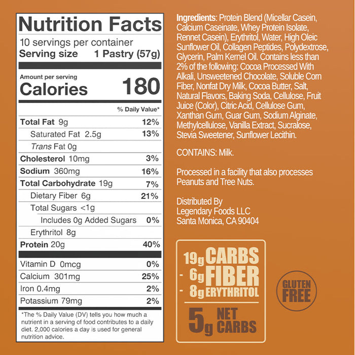 Legendary Foods Tasty Pastry Cake Style (Box of 10)