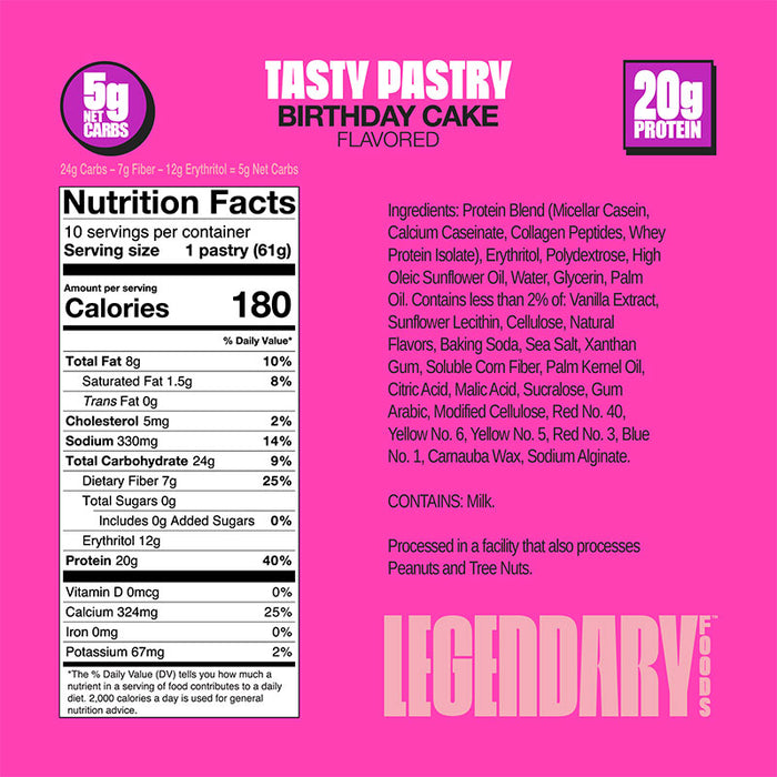 Legendary Foods Tasty Pastry Cake Style (Box of 10)