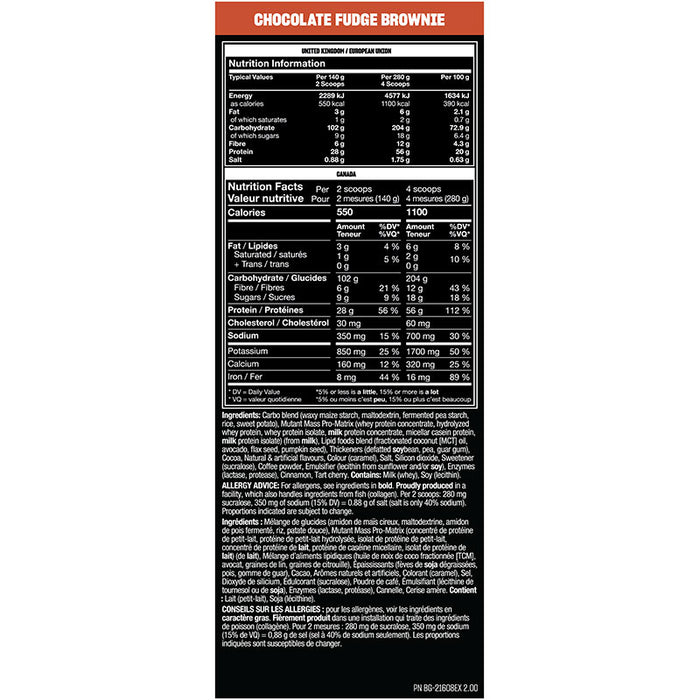Mutant Mass 15lb (24 Servings)