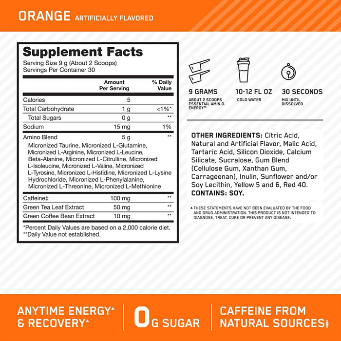 Optimum Nutrition Essential Amino Energy 270g (30 Servings)