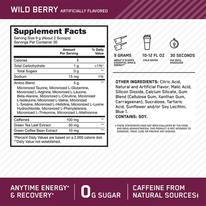 Optimum Nutrition Essential Amino Energy 270g (30 Servings)