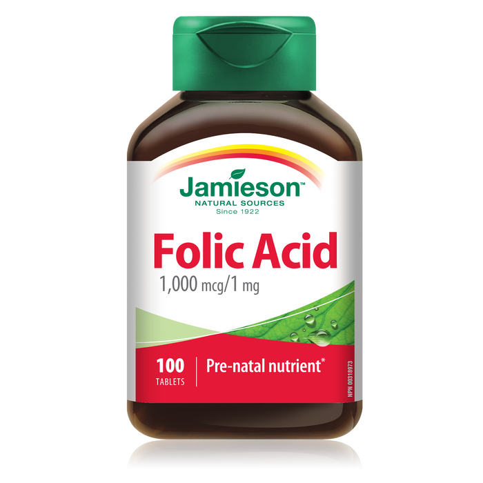 Jamieson Folic Acid 1000mcg 100 cap