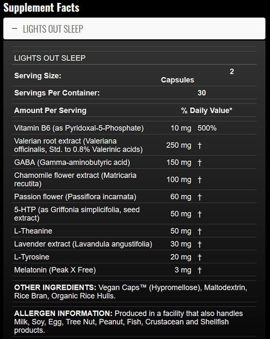 Allmax Lights Out 60 cap