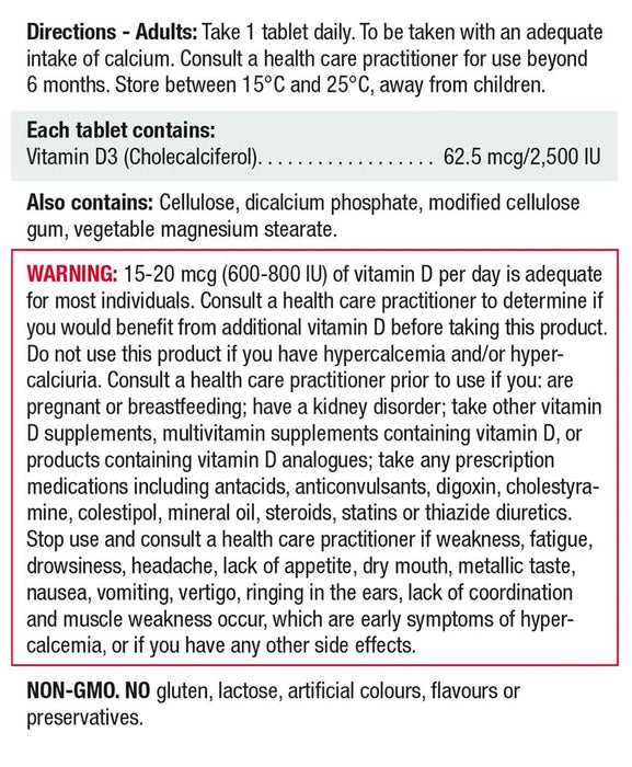 Jamieson Vitamin D Extra 2500IU 180 ct (180)