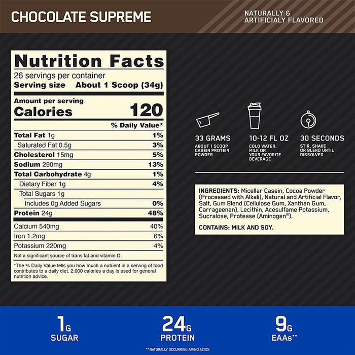 Optimum Nutrition Casein 2lb (28 Servings)