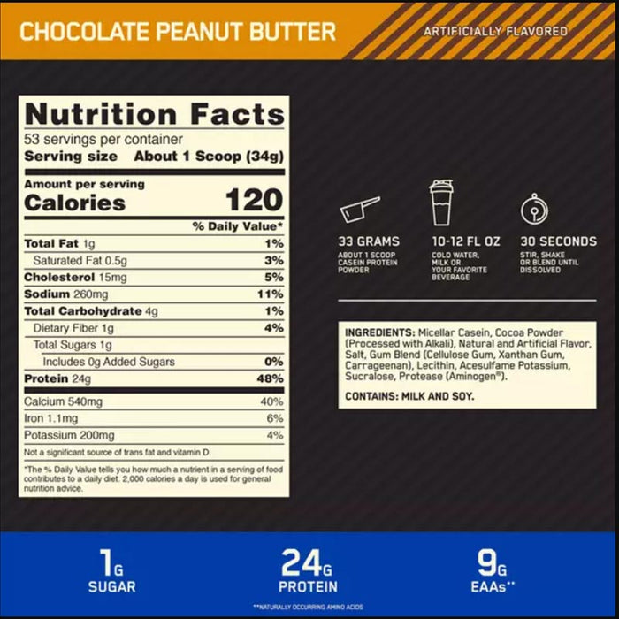 Optimum Nutrition Casein 4lb (56 Servings)