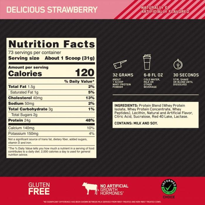 Optimum Nutrition Gold Standard 100% Whey 5lb (68-74 Servings)