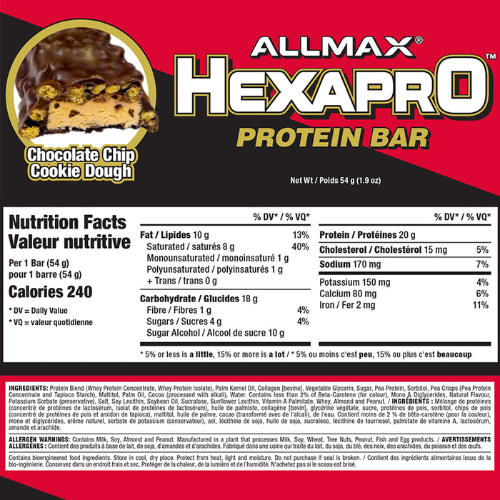 Allmax Hexapro Bar  (Box of 12x 54g)