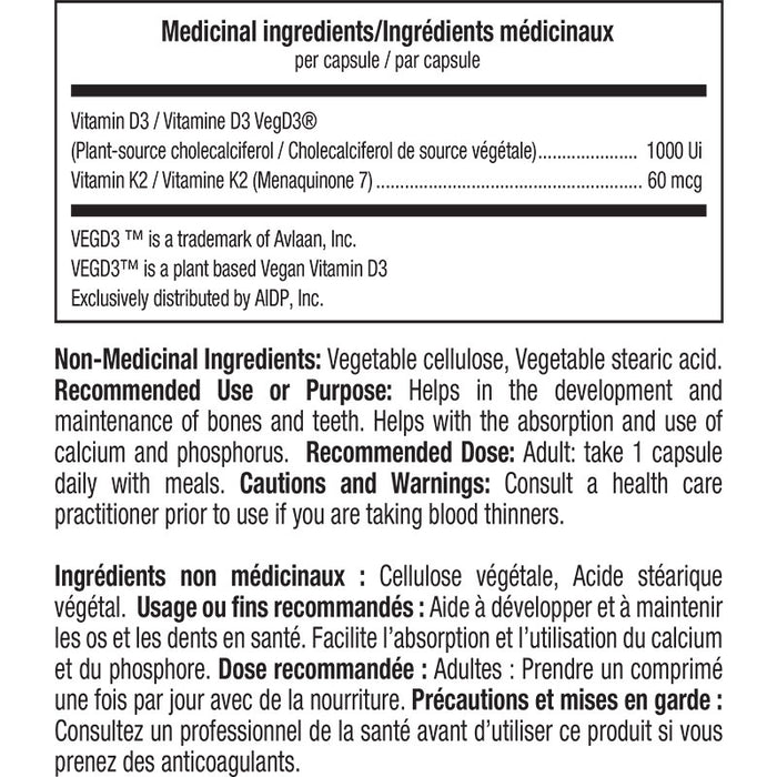 ATP D3 + K2 Vitamin 60 ct (60 Servings)