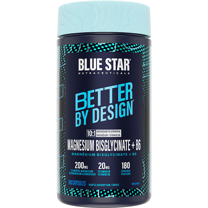 Blue Star Magnesium BisGlycinate + B6 180ct (180 Servings)