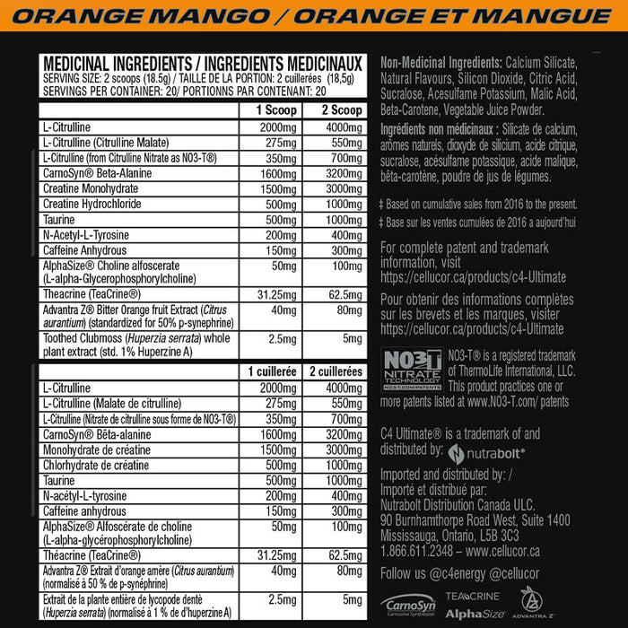 Cellucor C4 Ultimate 2.0 368g-372g (20 Servings)