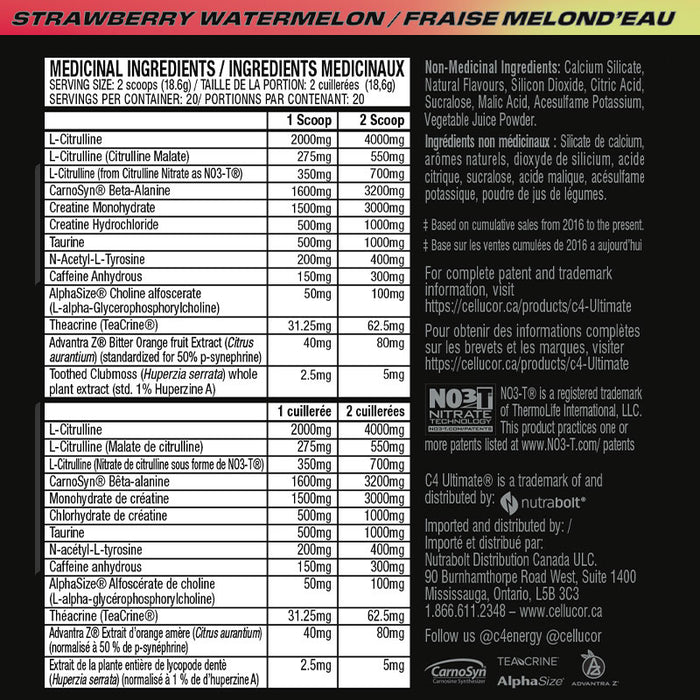 Cellucor C4 Ultimate 2.0 368g-372g (20 Servings)