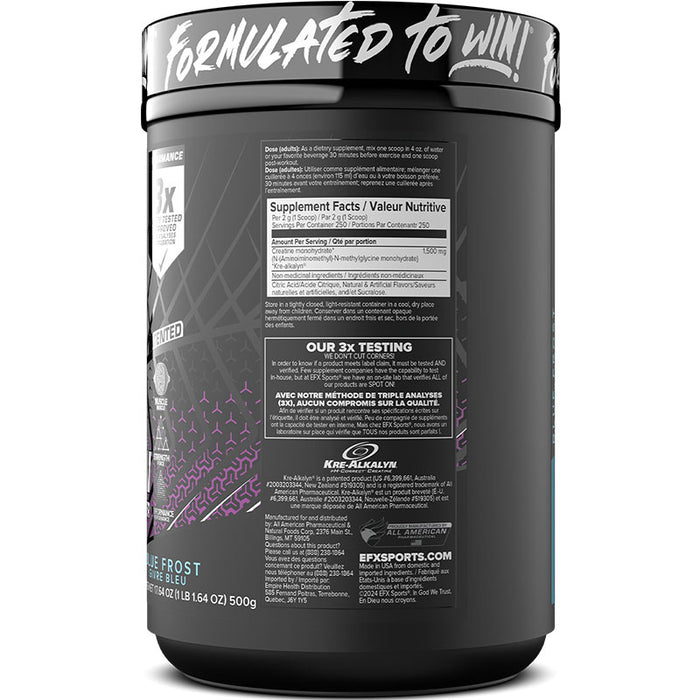 EFX Sports Kre-Alkalyn Powder 500g (268-333 Servings)