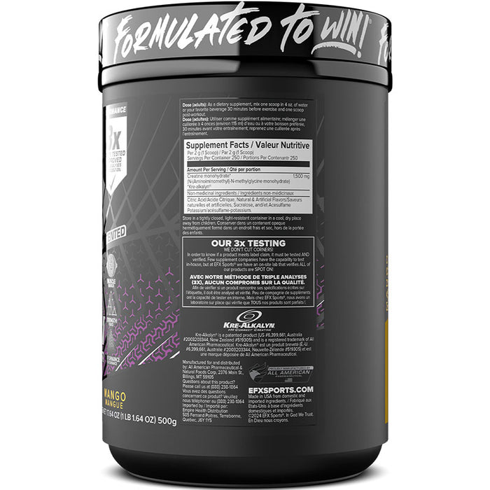 EFX Sports Kre-Alkalyn Powder 500g (268-333 Servings)