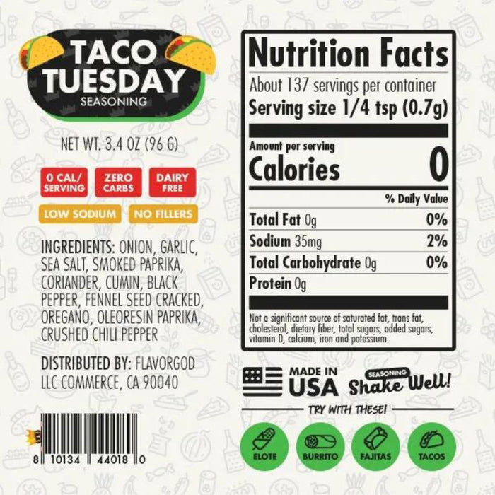 FlavorGod Taco Tuesday Seasoning 96g