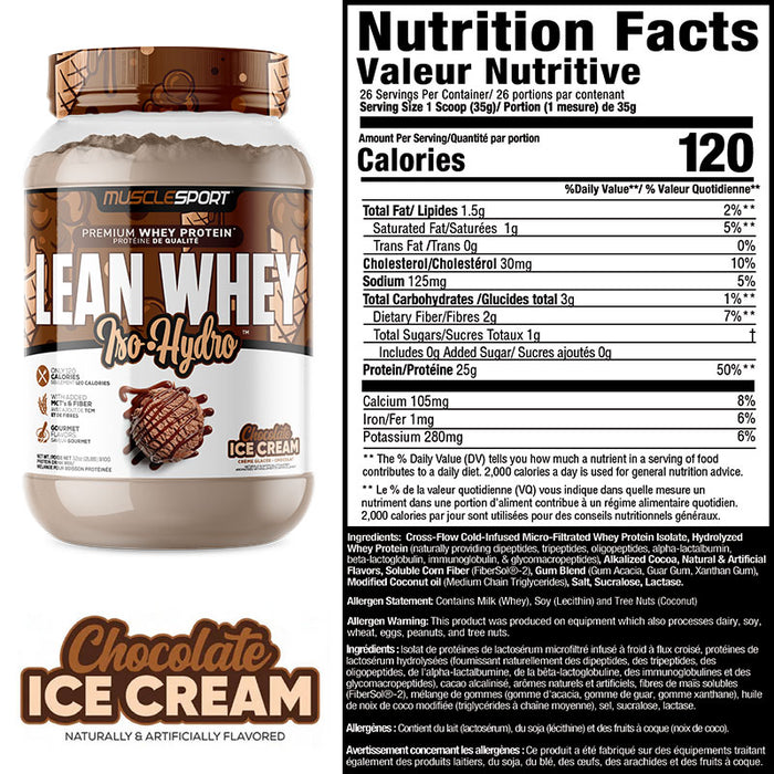 Muscle Sport Lean Whey 2lb (26 Servings)
