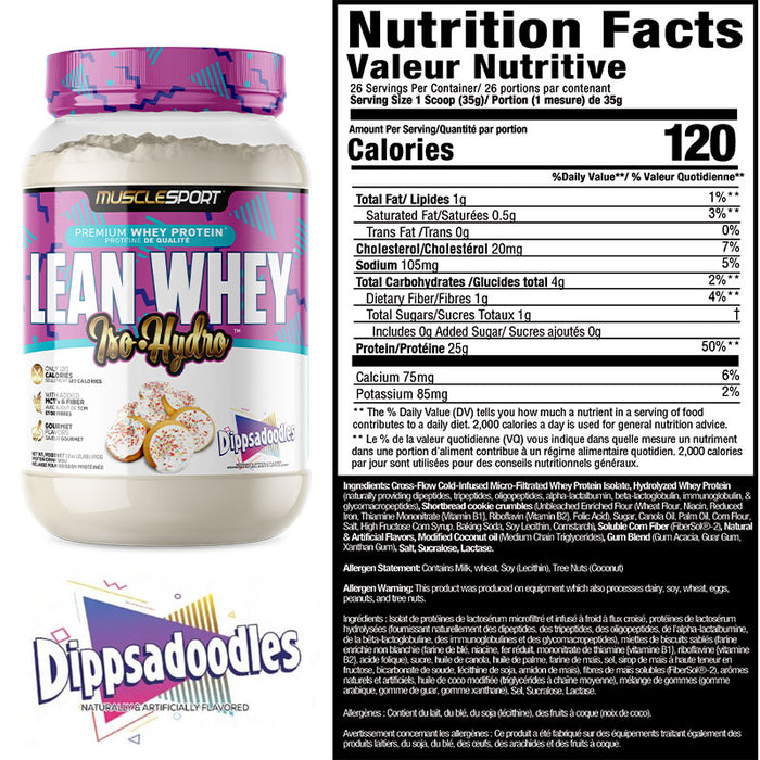 Muscle Sport Lean Whey 2lb (26 Servings)