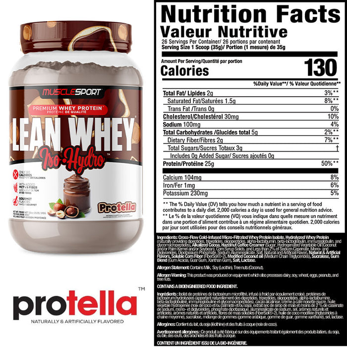 Muscle Sport Lean Whey 2lb (26 Servings)