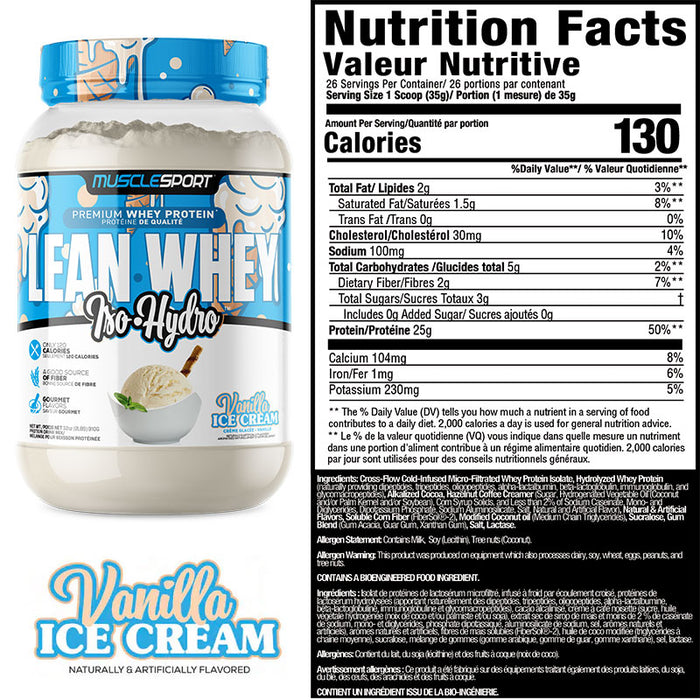 Muscle Sport Lean Whey 2lb (26 Servings)