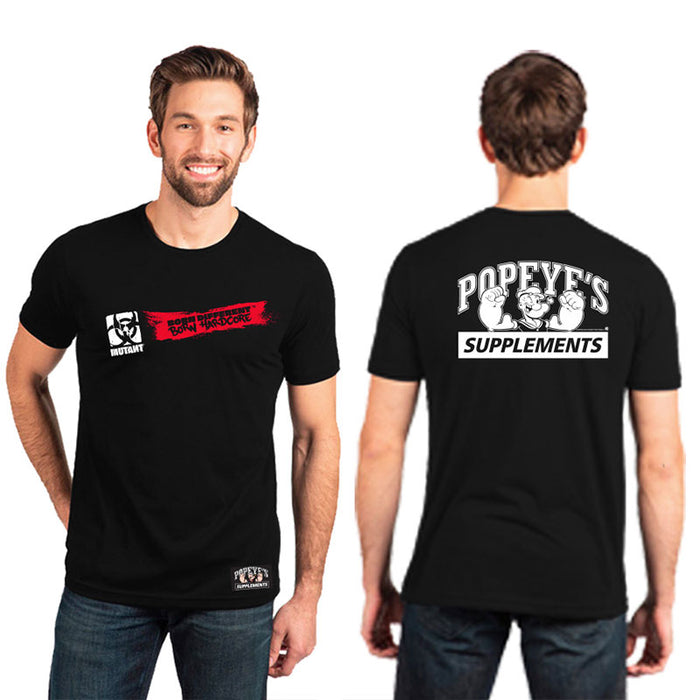 Popeye's Shirt Mutant Born Hardcore Black