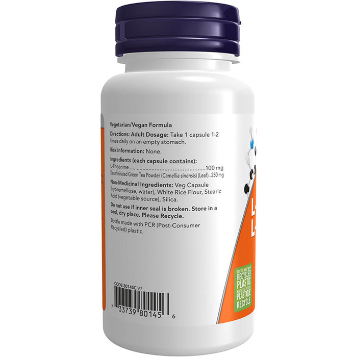 NOW L Theanine 100mg 90 cap (90 Servings)
