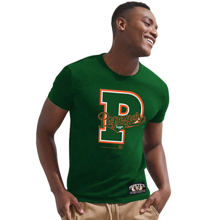Popeye's Shirt College 'P' Green