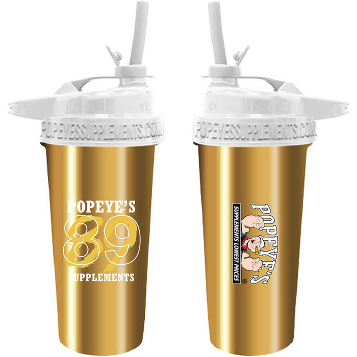 Popeye's Stainless Steel 25oz Flip-N-Sip Shaker