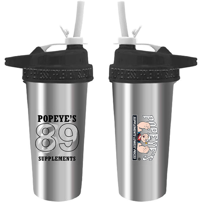 Popeye's Stainless Steel 25oz Flip-N-Sip Shaker