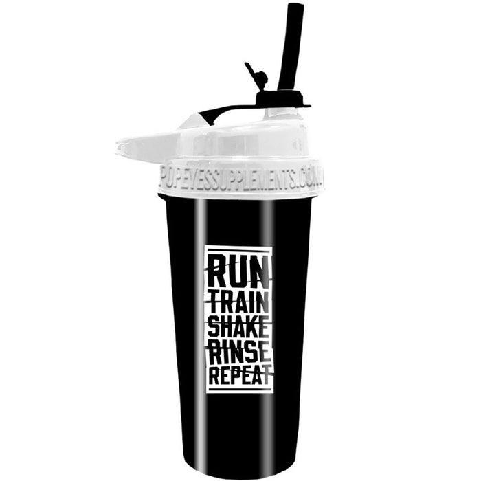Popeye's Shaker Stainless Steel 32oz "Run Train Shake Rinse Repeat"