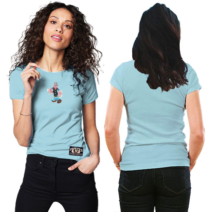 Popeye's Women's Shirt 'Walking' Light Blue