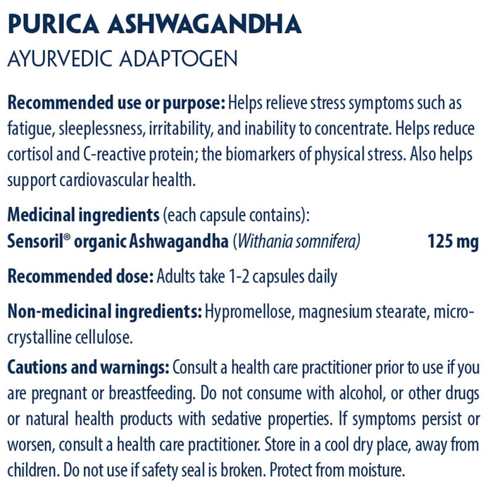 Purica Ashwagandha 120 ct (30 Servings)