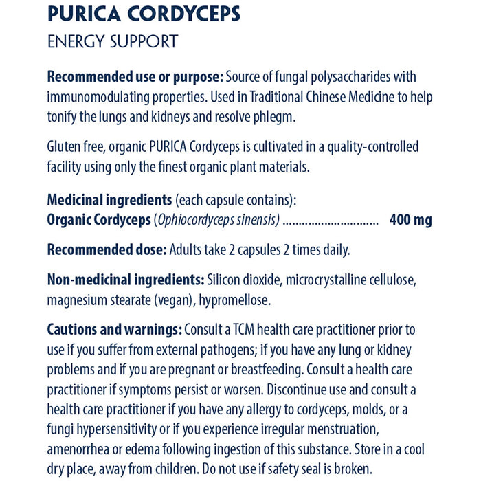 Purica Cordyceps 120 ct (30 Servings)