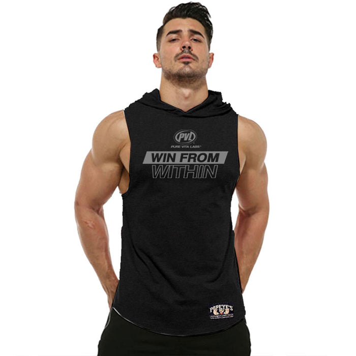 Popeye's Sleeveless Hoodie PVL "Win From Within" Black