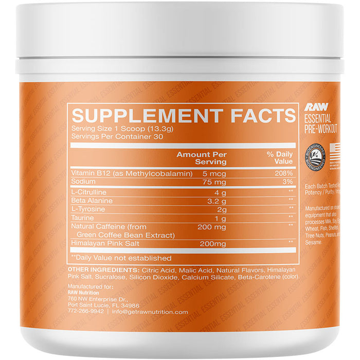 RAW CBUM Essential Pre-Workout 399g - 423g (30 Servings)