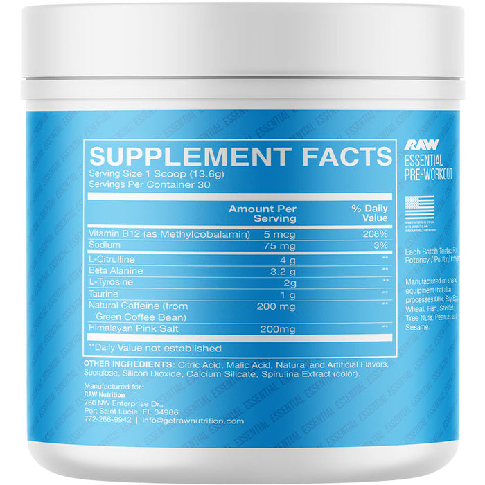 RAW CBUM Essential Pre-Workout 399g - 423g (30 Servings)