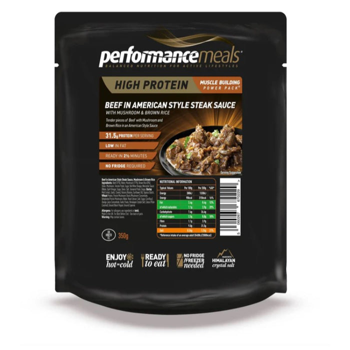 Performance Meals Beef in American in American Style Steak Sauce Single Serving