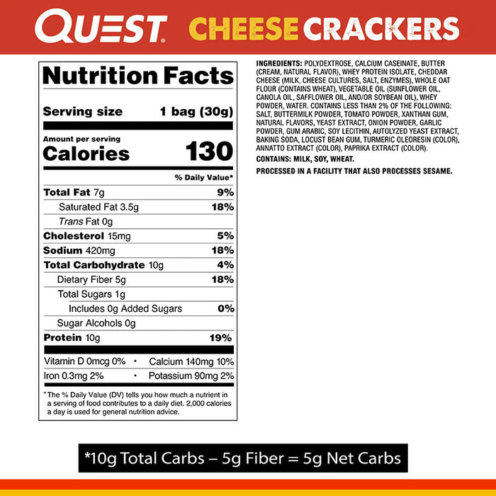 Quest Cheese Crackers 30g (1 Serving)
