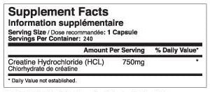 Tested Nutrition Creatine HCL 240 cap (240 Servings)